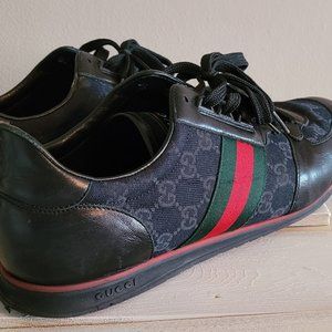 Gucci Black Mens 237715 GG Guccissima Web Stripe U.S
